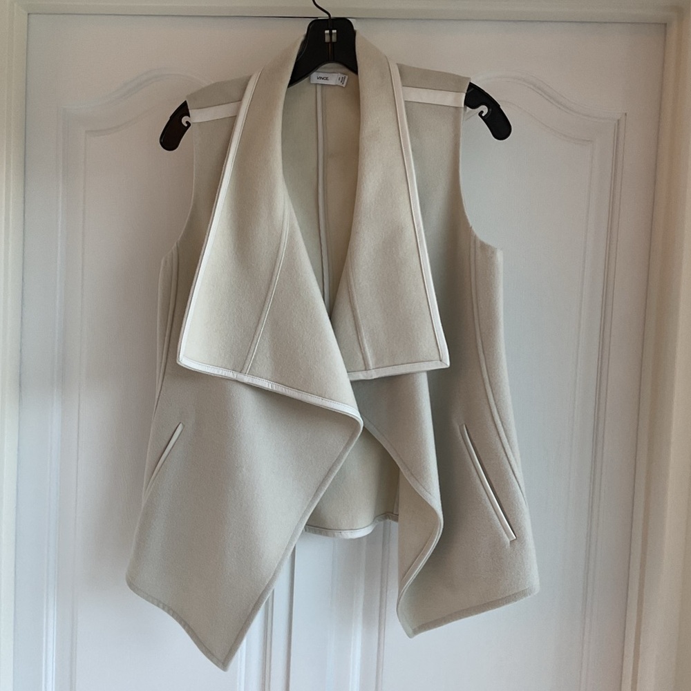 ☀️ NWOT Vince women’s Drape Collar Vest - Picture 2 of 11